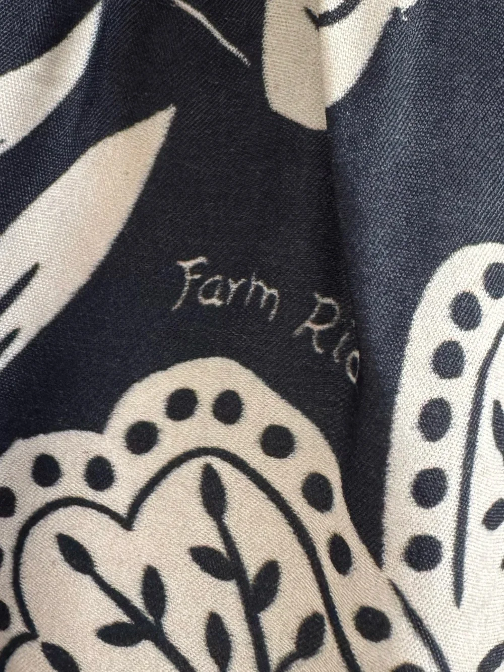 NWT FARM RIO GRAPHIC FLORAL DOVES SIGNATURE BLACK CREAM MAXI PRAIRIE DRESS SZ XS - Picture 13 of 13